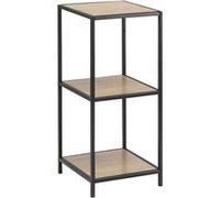 Toilinux - Bibliothèque droite petit modèle 2 niveaux en MDF et Métal - Beige et Noir - Sireine Beige G