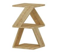 Toilinux - Bout de canapé Zig Zag en bois - Beige - Zig Zag Beige G