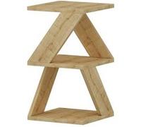 Toilinux – Bout de canapé Zig Zag en bois – Beige