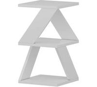 Toilinux - Bout de canapé Zig Zag en bois - Blanc - Zig Zag