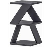 Toilinux - Bout de canapé Zig Zag en bois - Gris anthracite - Zig Zag Gris G