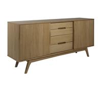 Toilinux - Buffet en panneaux de particules avec 4 tiroirs et 2 portes - Beige - Martie Beige