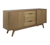 Toilinux - Buffet en panneaux de particules avec 4 tiroirs et 2 portes - Beige - Martie Beige G