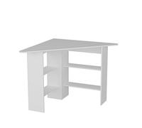 Toilinux - Bureau d'angle avec 4 étagères de rangement - Blanc