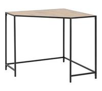 Toilinux - Bureau d'angle en MDF et Métal - Noir et Beige - Sireine