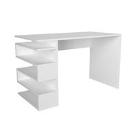 Toilinux - Bureau design avec rangements latéraux AARHURS - Blanc