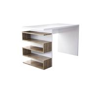 Bureau Aarhus design avec rangements latéraux MDF Marron et blanc 120x60x75 cm