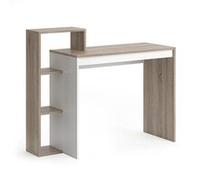 - Bureau au design scandinave Isidor - L. 110 x H. 91 cm - Couleur bois et blanc - Isidor