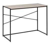 Toilinux - Bureau en MDF et métal - Beige et Noir - Sireine Beige