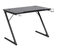 Toilinux - Bureau en MDF et métal - Gris et Noir Noir G