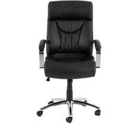 Toilinux - Chaise de bureau à roulettes Ben - Noir Noir G