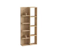 Toilinux.com Bibliothèque asymétrique 4 niches et tablettes décor chêne Elora - Marron