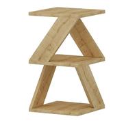 Toilinux - Bout de canapé Zig Zag en bois - Beige - Zig Zag Beige G