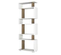 Toilinux.com Etagère bibliothèque Design scandinave Blok - L. 60 x H. 165 cm - Blanc