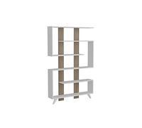 Toilinux.com Etagère bibliothèque Design scandinave Rain - L. 120 x H. 162 cm - Blanc