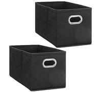 Toilinux.com Lot de 2 Boites de Rangement Largeur 31 x Hauteur 15 cm - Gris Anthracite