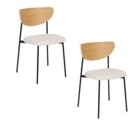 Toilinux.com Lot de 2 chaises avec Pieds en métal JAISA - Beige
