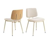 Toilinux.com Lot de 2 chaises de Salle à Manger AULNE - Beige