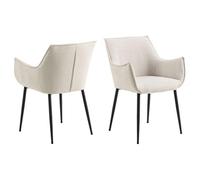 Toilinux.com Lot de 2 chaises de Salle à Manger avec accoudoirs Sorrento - Beige