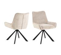 Toilinux.com Lot de 2 chaises de Salle à Manger Memphis - Beige