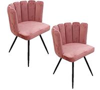 Toilinux - Lot de 2 Chaises design effet velours Ariel - Rose - Ariel Rose
