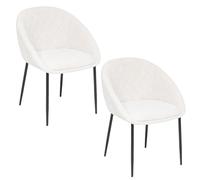Toilinux.com Lot de 2 chaises en Tissu Chenille Seliso - Beige
