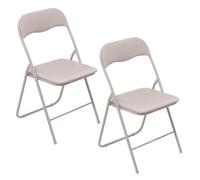 Toilinux.com Lot de 2 chaises Pliantes en PVC - Beige