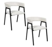 Toilinux.com Lot de 2 fauteuils Design en Tissu côtelé Scott - Beige