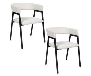 Toilinux.com Lot de 2 fauteuils Design en Tissu côtelé Scott - Beige