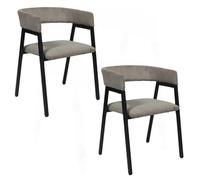 Toilinux.com Lot de 2 fauteuils Design en Tissu côtelé Scott - Taupe