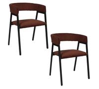 Toilinux.com Lot de 2 fauteuils Design en Tissu côtelé Scott - Terracotta