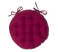 Toilinux.com Lot de 2 Galettes de Chaise Rondes 38 cm - Coussin d’Assise Confortable en Coton - Rembourrage Moelleux, Fixation à Nouer - Coussin Déco pour Cuisine et Salle à Manger