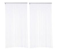 Toilinux.com Lot de 2 Rideaux Fils décoratifs - 90 x 200 cm - Blanc