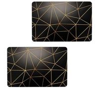 Toilinux.com Lot de 2 Sets de Table avec Encre métallique Copper - 30 x 45 cm - Or et Noir