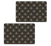 Toilinux.com Lot de 2 Sets de Table avec Encre métallique ELIOR - 30 x 45 cm - Or et Noir