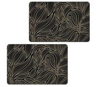 Toilinux.com Lot de 2 Sets de Table Motif Feuillage avec Encre métallique Cosmo - 30 x 45 cm - Or et Noir