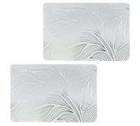 Toilinux.com Lot de 2 Sets de Table Motif Feuillage avec Encre métallique Eden - 30 x 45 cm - Argent et Blanc