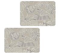 Toilinux.com Lot de 2 Sets de Table Motifs Tropical Wild - 28 x 43 cm - Ecru