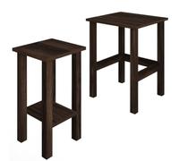 Toilinux.com Lot de 2 Tables gigognes Effet Bois Lino - Marron