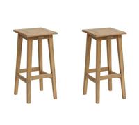 Toilinux.com Lot de 2 tabourets Haut de Jardin Tiwi en Acacia - Beige