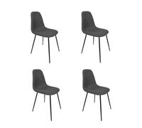 Toilinux.com Lot de 4 chaises Atome - Gris foncé