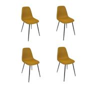 Toilinux.com Lot de 4 chaises Atome - Jaune