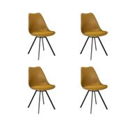 Toilinux.com Lot de 4 chaises avec Coussin Atome - Jaune
