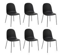 Toilinux.com Lot de 6 chaises Asan - Noir