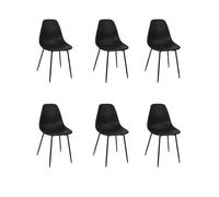 Toilinux.com Lot de 6 chaises Gustav - Noir