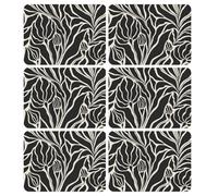 Toilinux.com Lot de 6 Sets de Table Lilith - 28 x 43 cm - Noir et Blanc