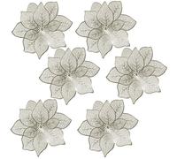 Toilinux.com Lot de 6 Sets de Table Motif Fleur - Diam. 44 cm - Doré