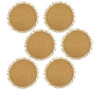 Toilinux.com Lot de 6 Sets de Tables Ronds en Jute FILI - Diam. 38 cm - Marron