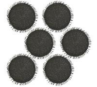 Toilinux.com Lot de 6 Sets de Tables Ronds en Jute FILI - Diam. 38 cm - Noir