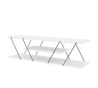 Toilinux.com Meuble TV en Mélaminé de Style Industriel L.120cm - Blanc
